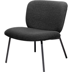 Sessel meet® by Paperflow TWIST, gepolstert, B 600 x T 530 x H 420 mm, Stoff und Stahl, anthrazit/mattschwarz