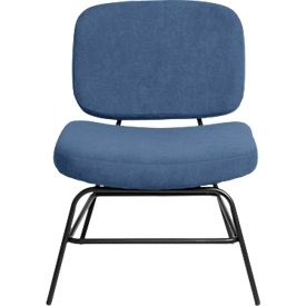 Sessel Paperflow Curve, Industrial Design, Polyesterbezug, Gestell Stahl & Sperrholz, B 570 x T 710 x H 755 mm, blau