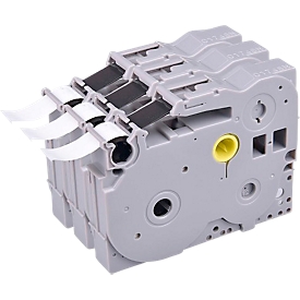 Set of 3 labelling tape compatible with Brother labelling tape TZe-231, white/black, L 8 m x W 12 mm