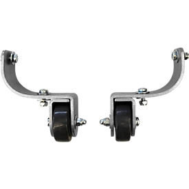 Set of castors for transport box, aluminium