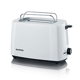 SEVERIN Automatik-Toaster AT 2286, 2 Toastkammern, 700 W, 7-stufiger Bräunungsgrad, Stopp-Taste, Brötchen‑Röstaufsatz, Weiss