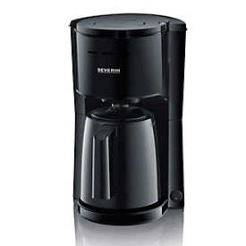 SEVERIN filter coffee maker, 1.0 L, 8 cups, 1,000 W, swivel filter size 1x4, drip cap, automatic switch-off, black,
