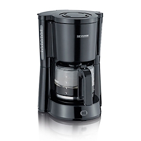 SEVERIN Filterkaffeemaschine 4815, 10 Tassen (1,25 l), 1.000 W, Schwenkfilter mit Tropf‑Stopp, spülmaschinengeeigneter Filtereinsatz, Warmhalteplatte, Schwarz