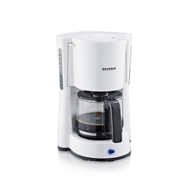 SEVERIN Filterkaffeemaschine KA 4816, 1,25 l (bis 10 Tassen), 1.000 W, Schwenkfilter 1×4, Tropfverschluss, Warmhalteplatte, Abschaltautomatik, Weiß