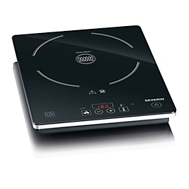SEVERIN Kochtafel KP 1071, Induktion, 1 Platte, 2.000 W, B 280 x T 350 x H 42 mm, Touchbedienung, Display, Schwarz