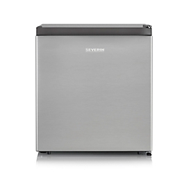 SEVERIN Kühlbox KB 8878, Mini‑Kühlschrank mit Kältefach, 45 l, Kunststoff in Inox‑Optik (Silber), B 500 x H 445 x T 468 mm