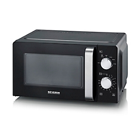 SEVERIN Mikrowelle MW 7886, 700 W, 17 l, 6 Leistungsstufen, 30‑Minuten‑Timer mit Signalton, Drehteller Ø 245 mm, B 440 x T 320 x H 240 mm, Schwarz