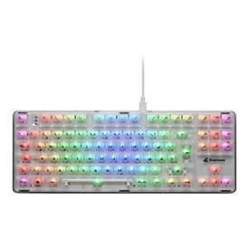 Sharkoon Crystal Shark - Tastatur - Doppelmodus - 85% - compact TKL - Hintergrundbeleuchtung - kabellos - 2.4 GHz, USB - QWERTZ - Deutsch - Tastenschalter: KTT Switch (Hot-swappable)