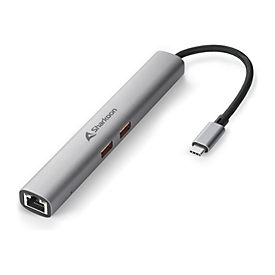 Sharkoon OfficePal Combo Adapter - Dockingstation - USB-C - HDMI - 1GbE