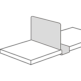 Shelf divider, for steel shelf PROGRESS 2000, sliding, P 300 mm