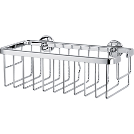 Shower basket tesa® ALUXX, aluminium, chrome-plated, no drilling, incl. adhesive