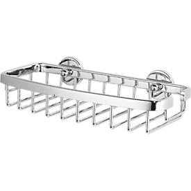 Shower shelf tesa® ALUXX, 1 level, square, chrome-plated, no drilling, incl. adhesive