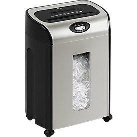 Shredder PN 415D, particle cut 4 x 38 mm, P-4, 18 l, 13-15 sheets cutting capacity, anti-paper jam, with rolls, black-silver 