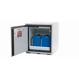 Sicherheits-Unterbauschrank Typ 90 asecos UB-T-90, Flügeltür, Anschlag links, Front Lichtgrau, B 593 x T 574 x H 600 mm