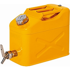 Sicherheitsbehälter, Stahlblech, gelb, 10 l, B 170 x T 445 x H 280 mm, Schraubverschluss, Belüftungsventil