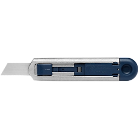 Sicherheitsmesser Martor Secunorm Profi40 MDP, ergonomisch, metalldetektierbar, L 143 x B 17 x H 31 mm, rostfreier Stahl/Aluminium/Kunststoff, blau