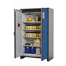 Sicherheitsschrank Typ 30 asecos Q-CLASSIC-30, Flügeltüren, Front Enzianblau, B 1164 x T 620 x H 1947 mm