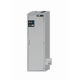 Sicherheitsschrank Typ 90 asecos S-CLASSIC-90, Flügeltür mit Türfeststellanlage, Anschlag rechts, Front Lichtgrau, B 596 x T 616 x H 1968 mm