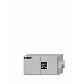 Sicherheitsunterbauschrank Typ 30 asecos UB-T-30, Flügeltüren, Front Lichtgrau, B 1102 x T 574 x H 600 mm