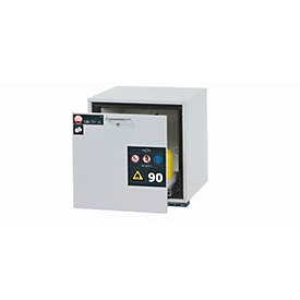 Sicherheitsunterbauschrank Typ 90 asecos UB-S-90, Schublade, Front Lichtgrau, B 593 x T 502 x H 600 mm