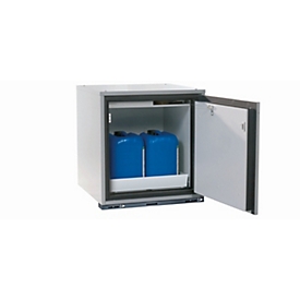 Sicherheitsunterbauschrank Typ 90 asecos UB-T-90, Flügeltür, Anschlag rechts, Front Lichtgrau, B 593 x T 574 x H 600 mm