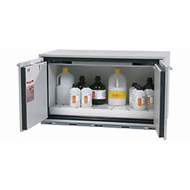 Sicherheitsunterbauschrank Typ 90 asecos UB-T-90, Flügeltüren, Front Lichtgrau, B 1102 x T 502 x H 600 mm