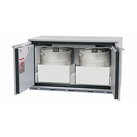 Sicherheitsunterbauschrank Typ 90 asecos UB-T-90, Flügeltüren, Front Lichtgrau, B 1102 x T 574 x H 600 mm