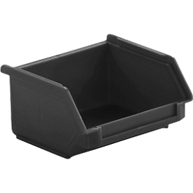 Sichtlagerkasten LF 110, ESD-leitfähig, schwarz, Aussenmasse L 92 x B 102 x H 51 mm, Inhalt 0,3 L