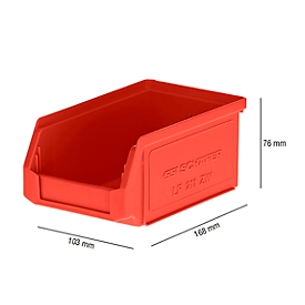 Sichtlagerkasten LF 211, Kunststoff, 0,9 l, rot