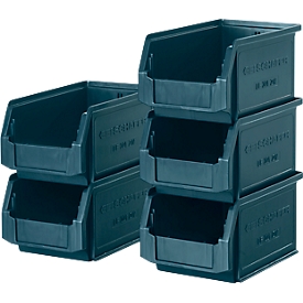 Sichtlagerkasten SSI Schäfer LF 221, Polypropylen, L 234 x B 150 x H 122 mm, 2,7 l, petrol, 5 Stück