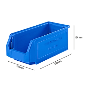 Sichtlagerkasten SSI Schäfer LF 421, Polypropylen, L 380 x B 185 x H 154 mm, 7,8 l, blau