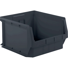 Sichtlagerkasten SSI Schäfer LF 543, recycelter Kunststoff, L 500 x B 470 x H 300 mm, 57 l, eisengrau, 10 Stück 