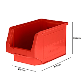Sichtlagerkasten SSI Schäfer Serie PROFI LF 322, Kunststoff, 10,4 l, rot