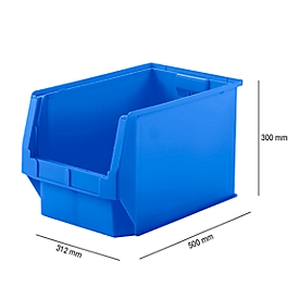 Sichtlagerkasten SSI Schäfer Serie PROFI LF 533, Polypropylen, L 500 x B 312 x H 300 mm, 38 l, blau
