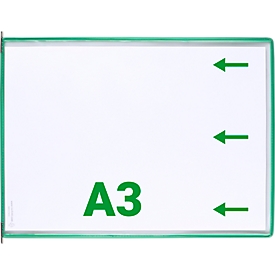 Sichttafel Tarifold DIN A3 quer, 10 St., alle Trägersysteme, Metalldrehzapfen, grün