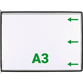 Sichttafel Tarifold DIN A3 quer, 10 St., alle Trägersysteme, Metalldrehzapfen, schwarz