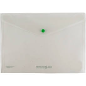 Sichttasche FolderSys FolderGreen®, A4 Querformat, 0,20 mm, Druckknopf-Verschluss, B 335 x H 235 mm, 100 % Post Consumer Recycling PP, transparent, 10 Stück