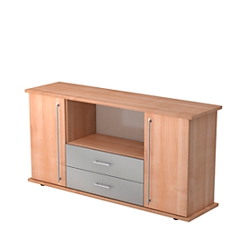 Sideboard met 2 schuifladen, notenboom