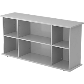 Sideboard TARA, l. 1661 x P 448 x H 840 mm, gris clair