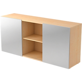 Sideboard TARVIS, 2 ordnerhoogten, met schuifdeuren, B 1600 x D 420 x H 748 mm, esdoornpatroon