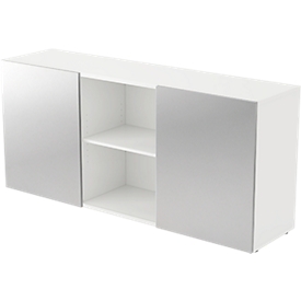 Sideboard TARVIS, 2 ordnerhoogten, met schuifdeuren, B 1600 x D 420 x H 748 mm, wit