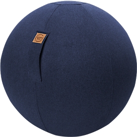 Siège balle Felt, imitation feutre, 100% polyester, lavable, indéchirable, boucle de transport, Ø 650 mm, bleu foncé