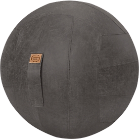 Siège balle FRANKIE, imitation cuir à l'aspect vintage,  sangle de transport, Ø 650 mm, anthracite