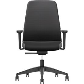 Siège de bureau EVERYis EV15R - mécanisme auto-synchrone - assise plate - dossier rembourré - avec accoudoirs - noir