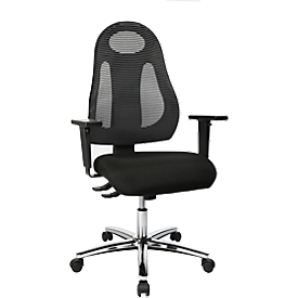 Siège de bureau FREE ART Topstar, mécanisme synchrone, sans accoudoirs, dossier au design respirant, anthracite