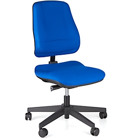 Siège de bureau LEANOS V ERGO Prosedia, mécanisme synchrone, sans accoudoirs, assise spéciale soutien du bassin, bleu/noir