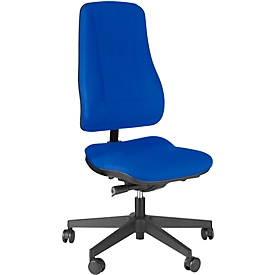 Siège de bureau LEANOS V ERGO Prosedia, mécanisme synchrone, sans accoudoirs, dossier haut, bleu/noir