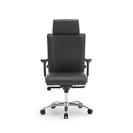 Siège de bureau NON STOP, avec accoudoirs, résistant aux désinfectants, durée d'assise 24 h, jusqu'à 150 kg, soutien lombaire