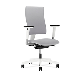 Siège de bureau Nowystyl 4ME, mécanisme synchrone, hauteur dossier réglable, sans accoudoirs, blanc/gris