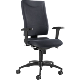 Siège de bureau SSI Proline P1 - mécanisme synchrone - soutien lombaire - arrondi pour les genoux - avec accoudoirs - anthracite - Schäfer Shop Pure